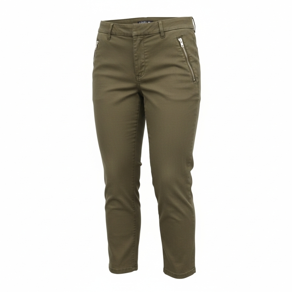 Level 99 Zippered Straight Legged Trousers W/Zip Pockets